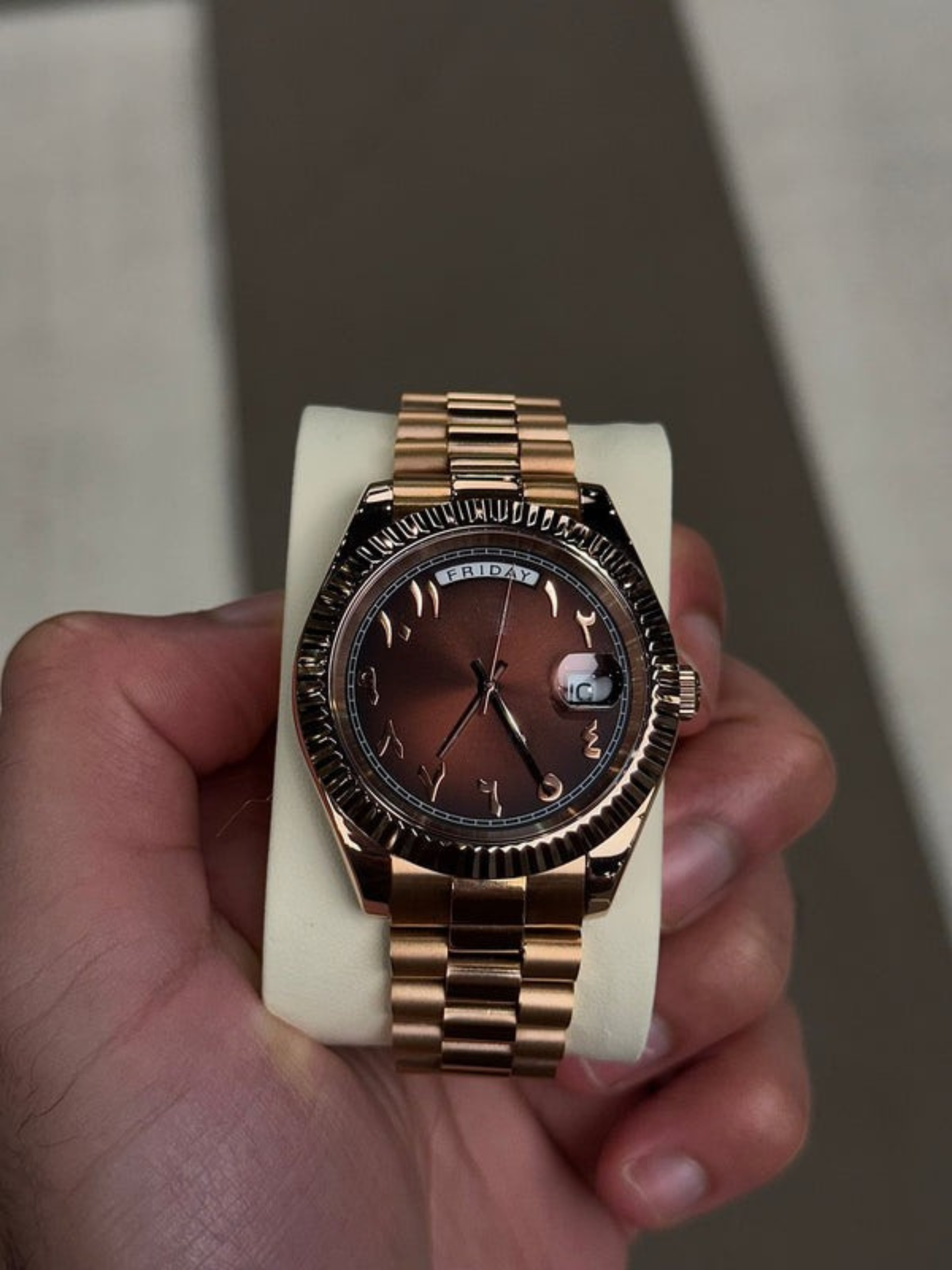 Brown Dial & Gold Case with Day-Date