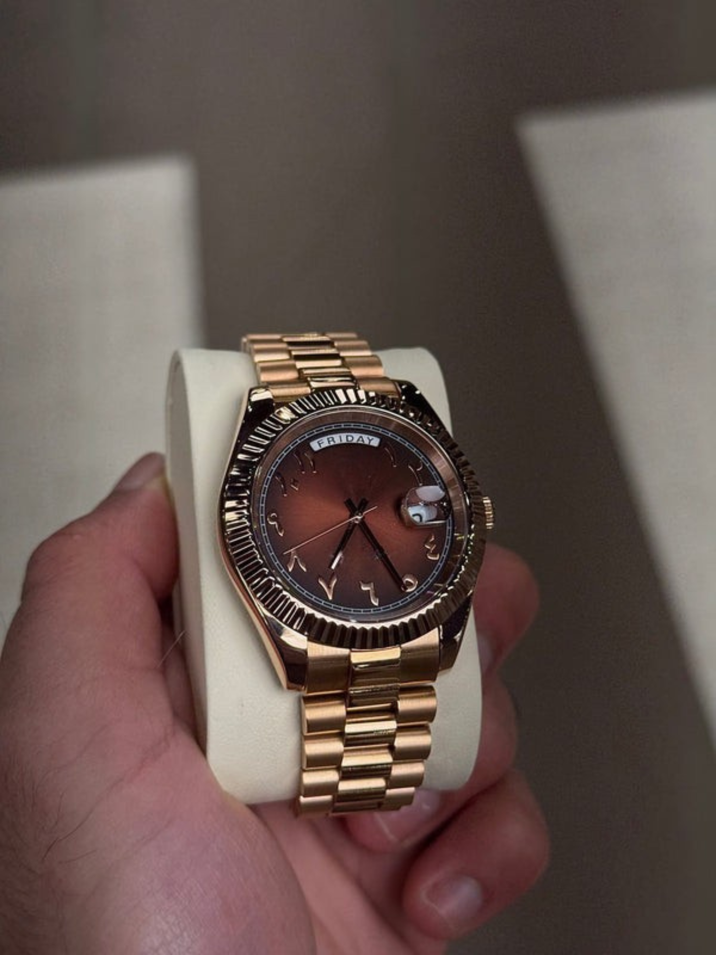 Brown Dial & Gold Case with Day-Date